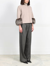 The Cookie Double Face Jacket with Fox Fur Cuffs