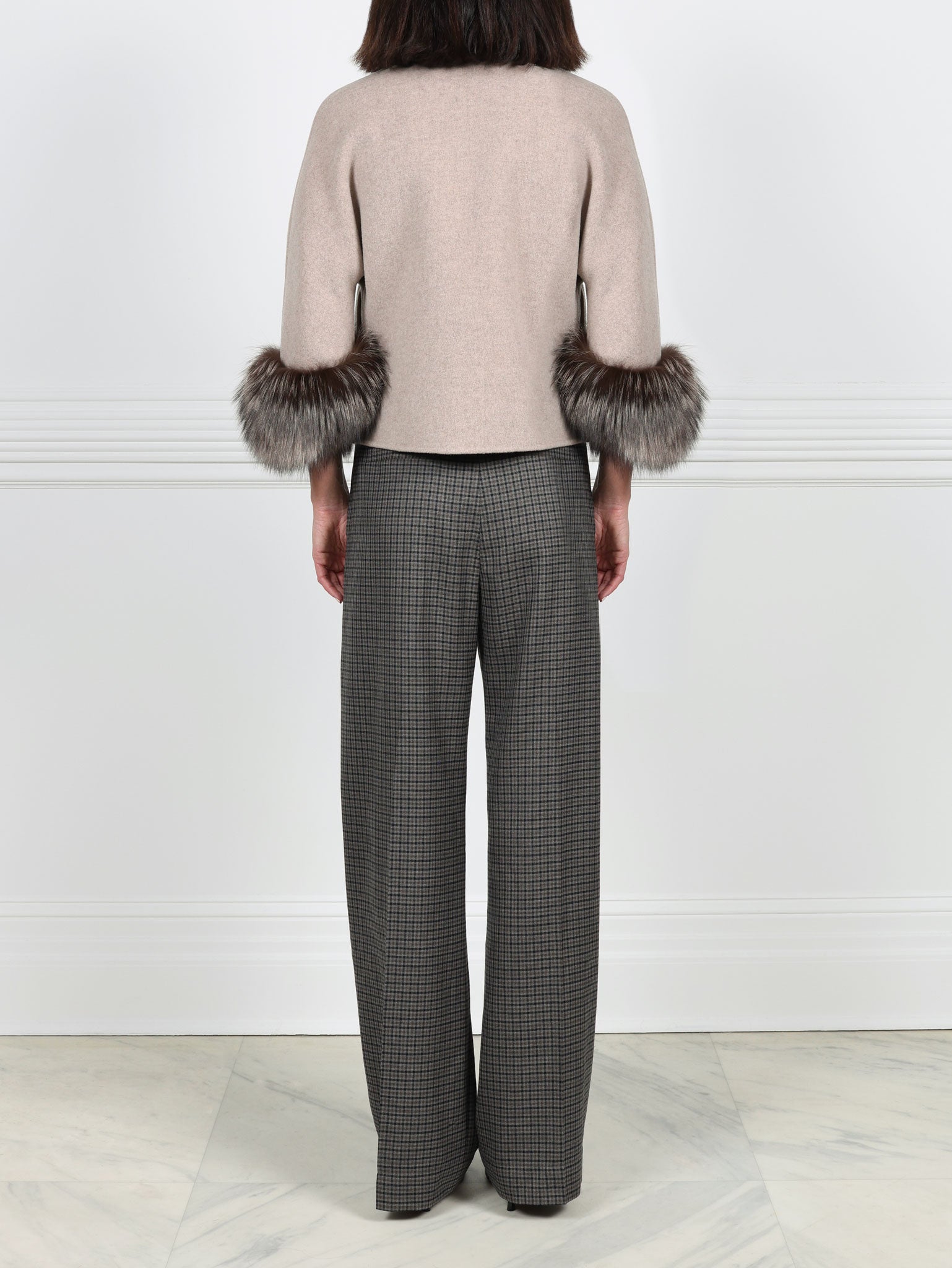 The Cookie Double Face Jacket with Fox Fur Cuffs