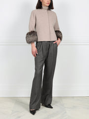 The Cookie Double Face Jacket with Fox Fur Cuffs