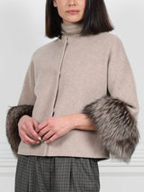 The Cookie Double Face Jacket with Fox Fur Cuffs