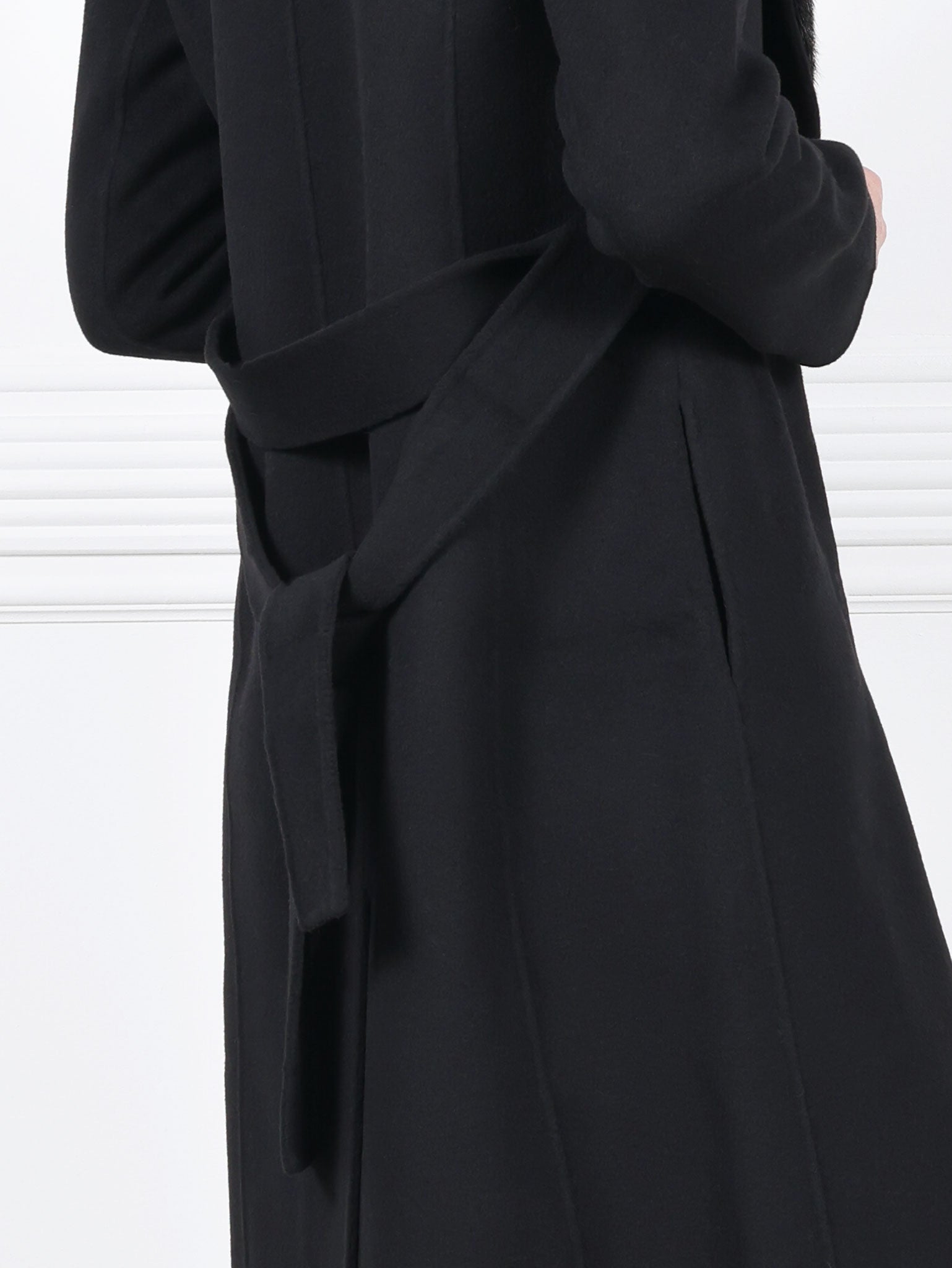 The Anita Wool Cashmere Coat with Mink Collar