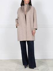 The Tina Double Face Coat with Mink Collar
