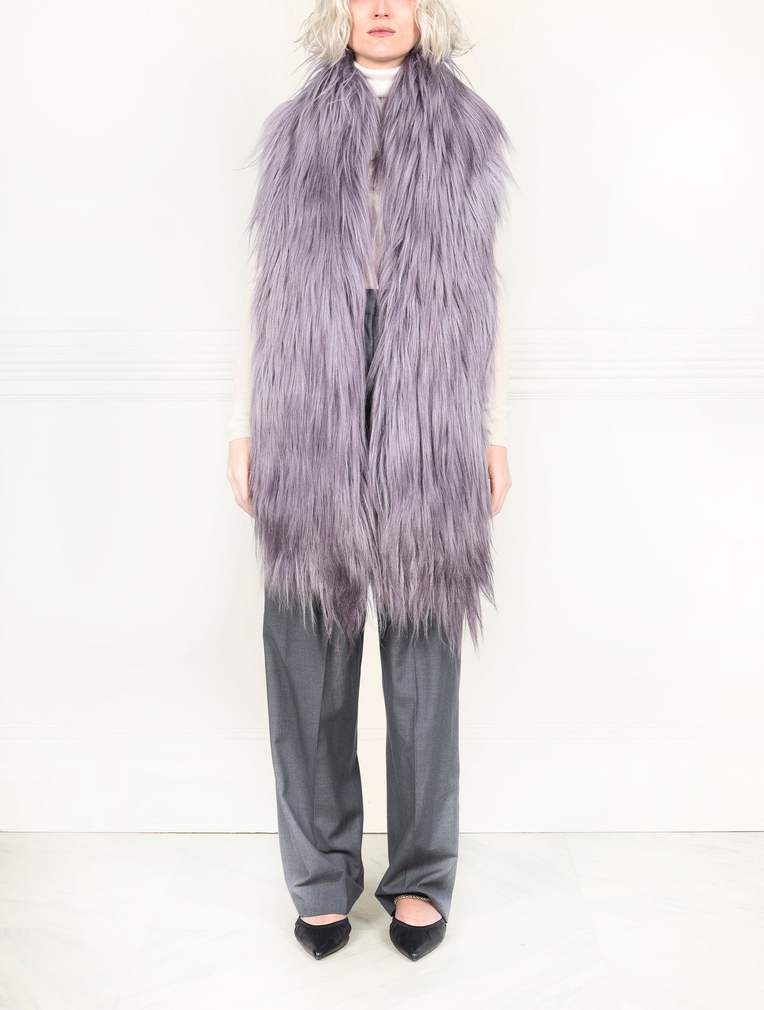 Long Hair Shearling Scarf in Multiple Colors