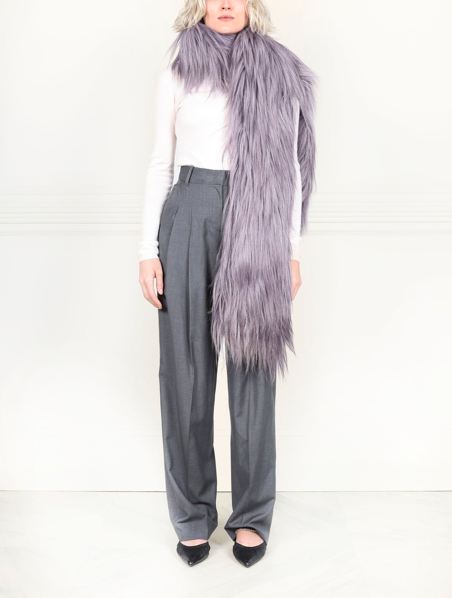 Long Hair Shearling Scarf in Multiple Colors