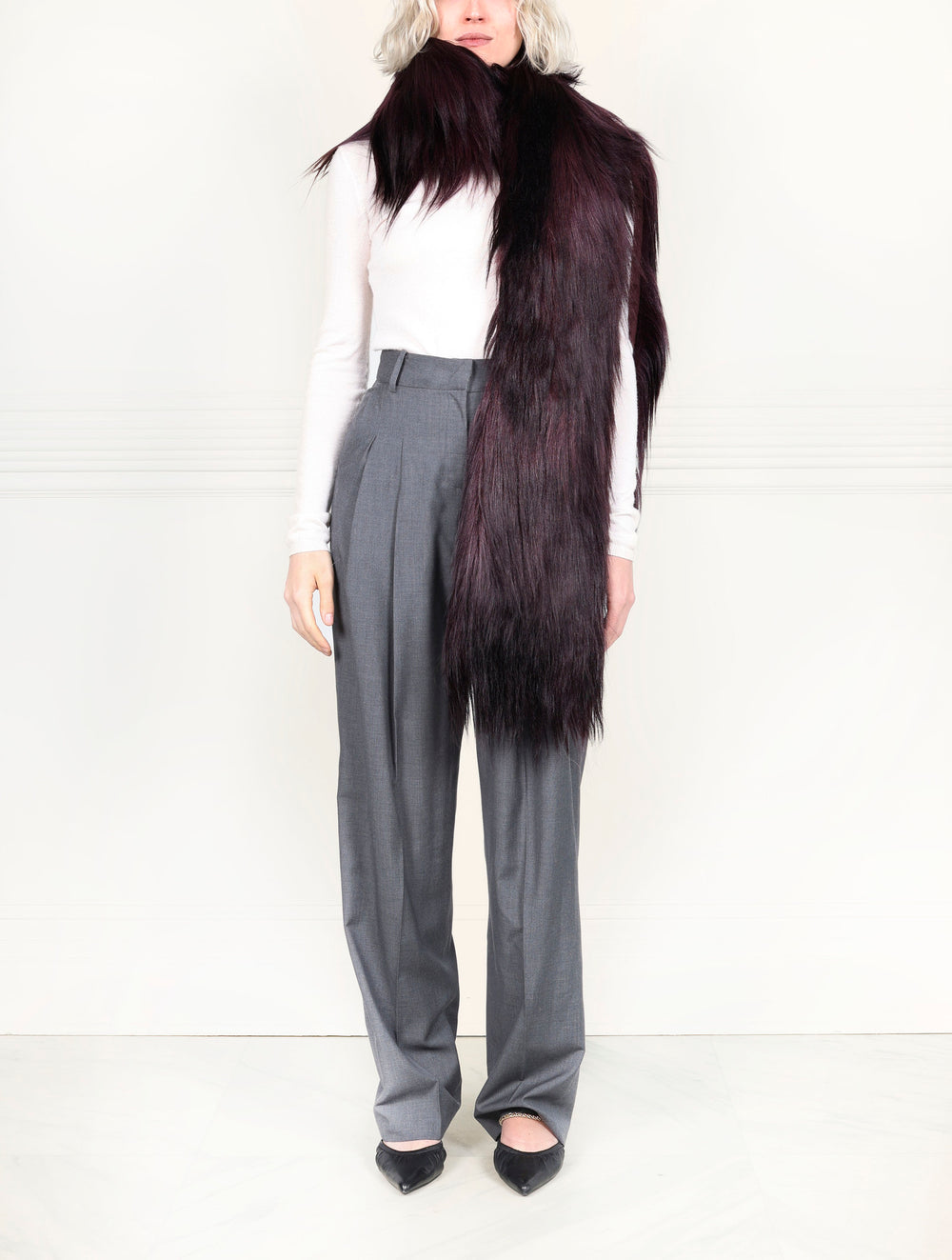Long Hair Shearling Scarf in Multiple Colors