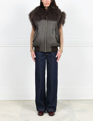 Shearling Zip Front Vest