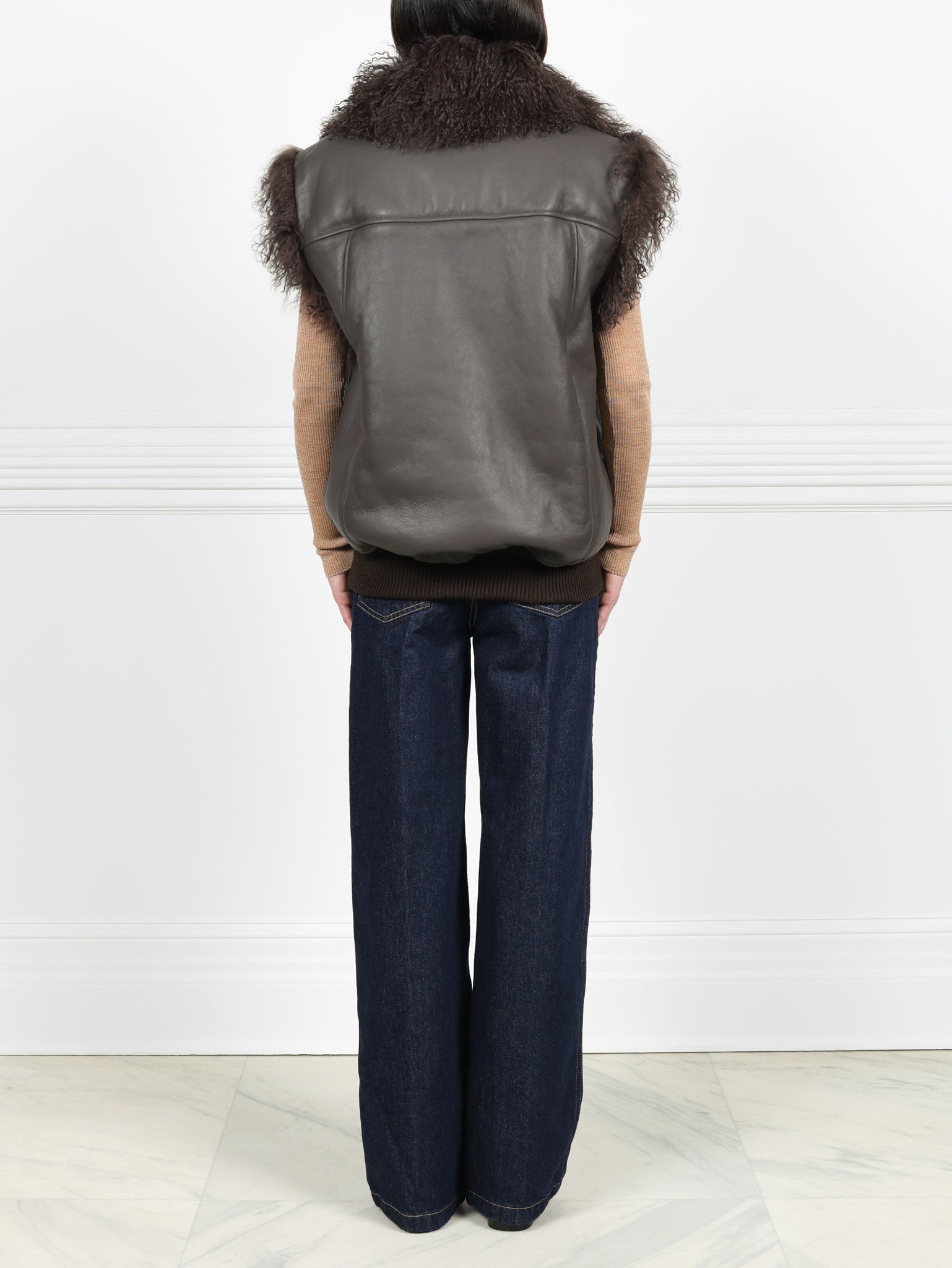 Shearling Zip Front Vest