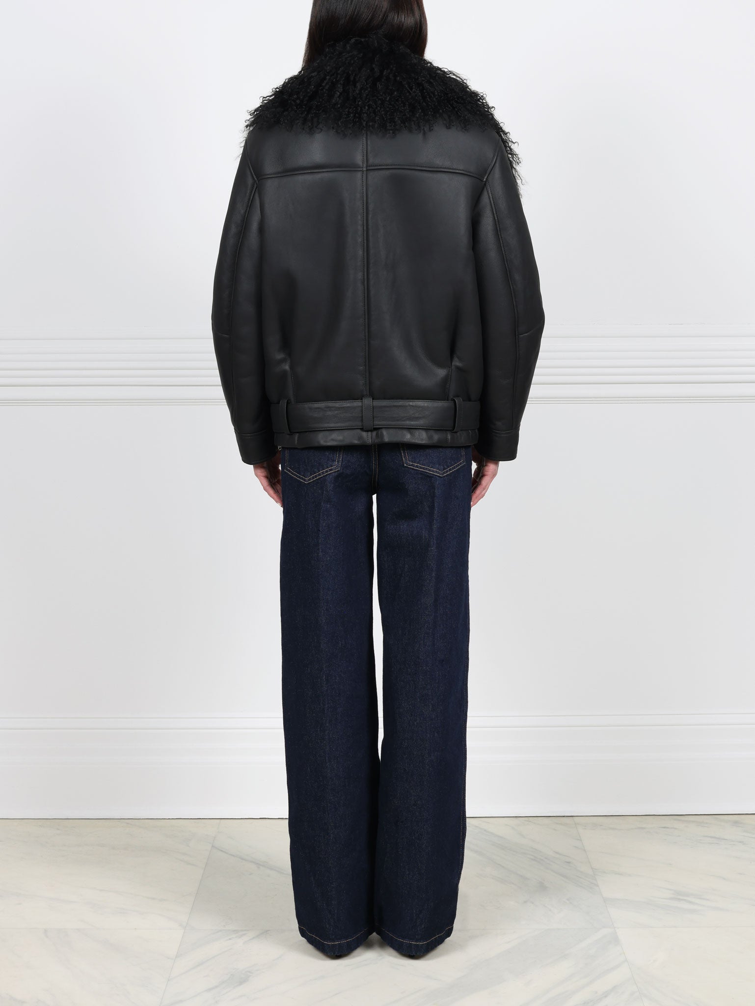 The MC Jacket with Long Hair Curly Trim