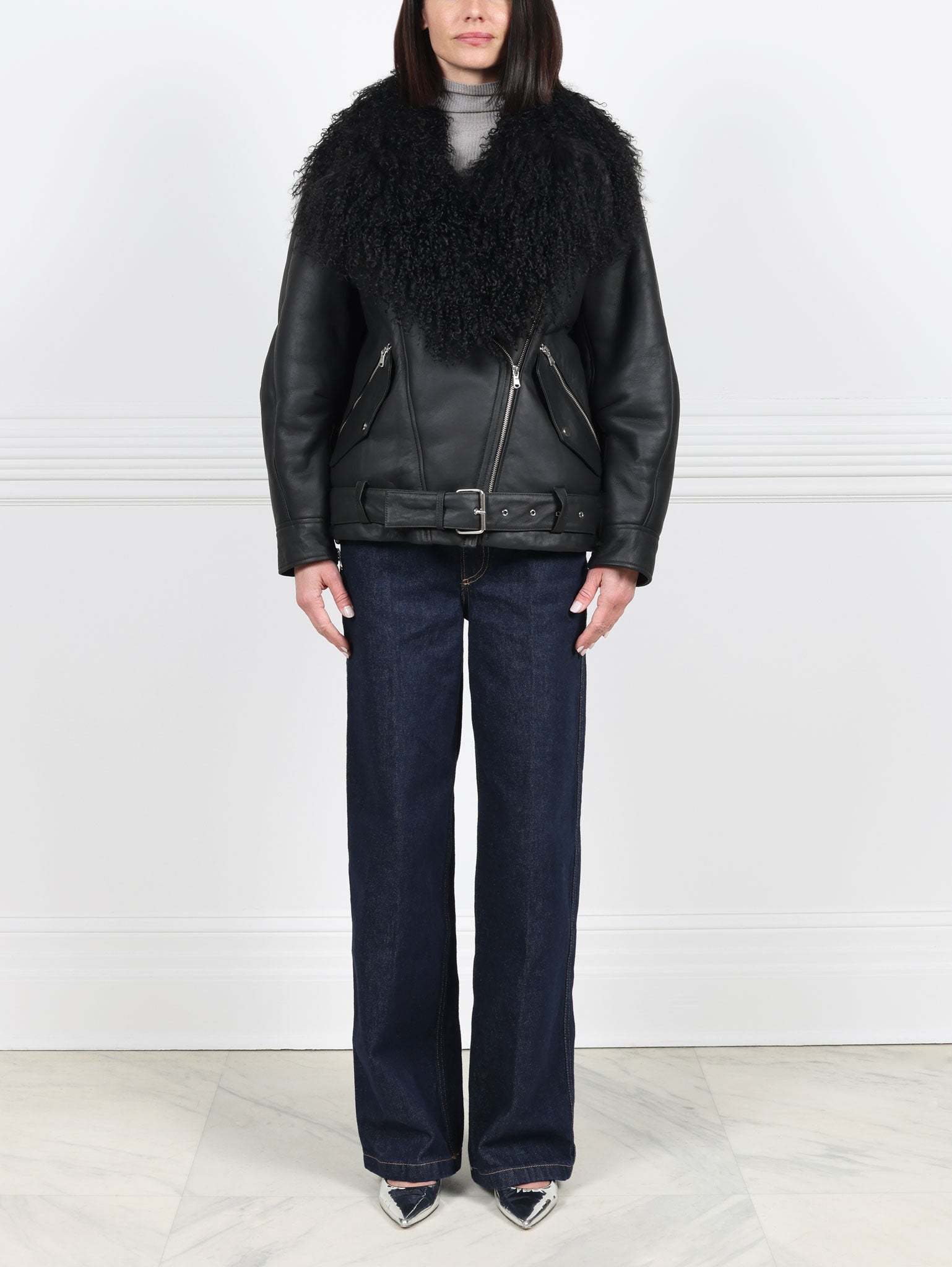 The MC Jacket with Long Hair Curly Trim