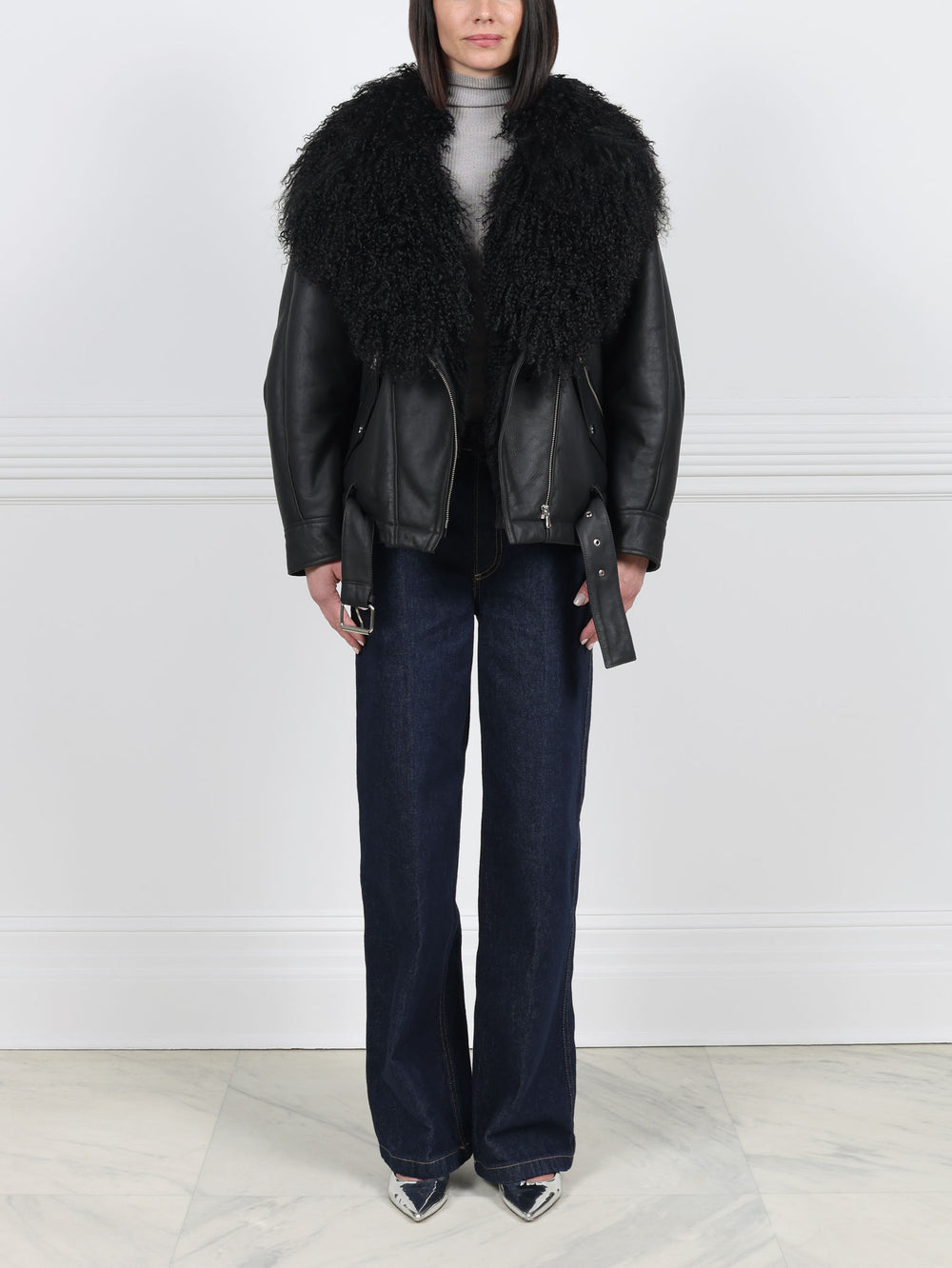 The MC Jacket with Long Hair Curly Trim