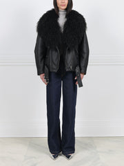 The MC Jacket with Long Hair Curly Trim