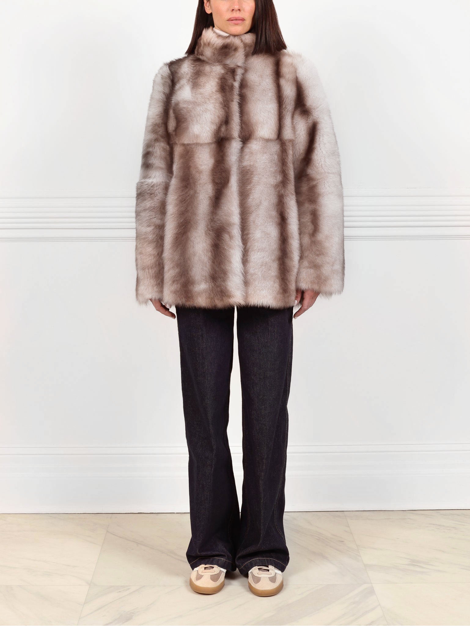 Chinchilla Dyed Shearling Coat