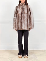 Chinchilla Dyed Shearling Coat