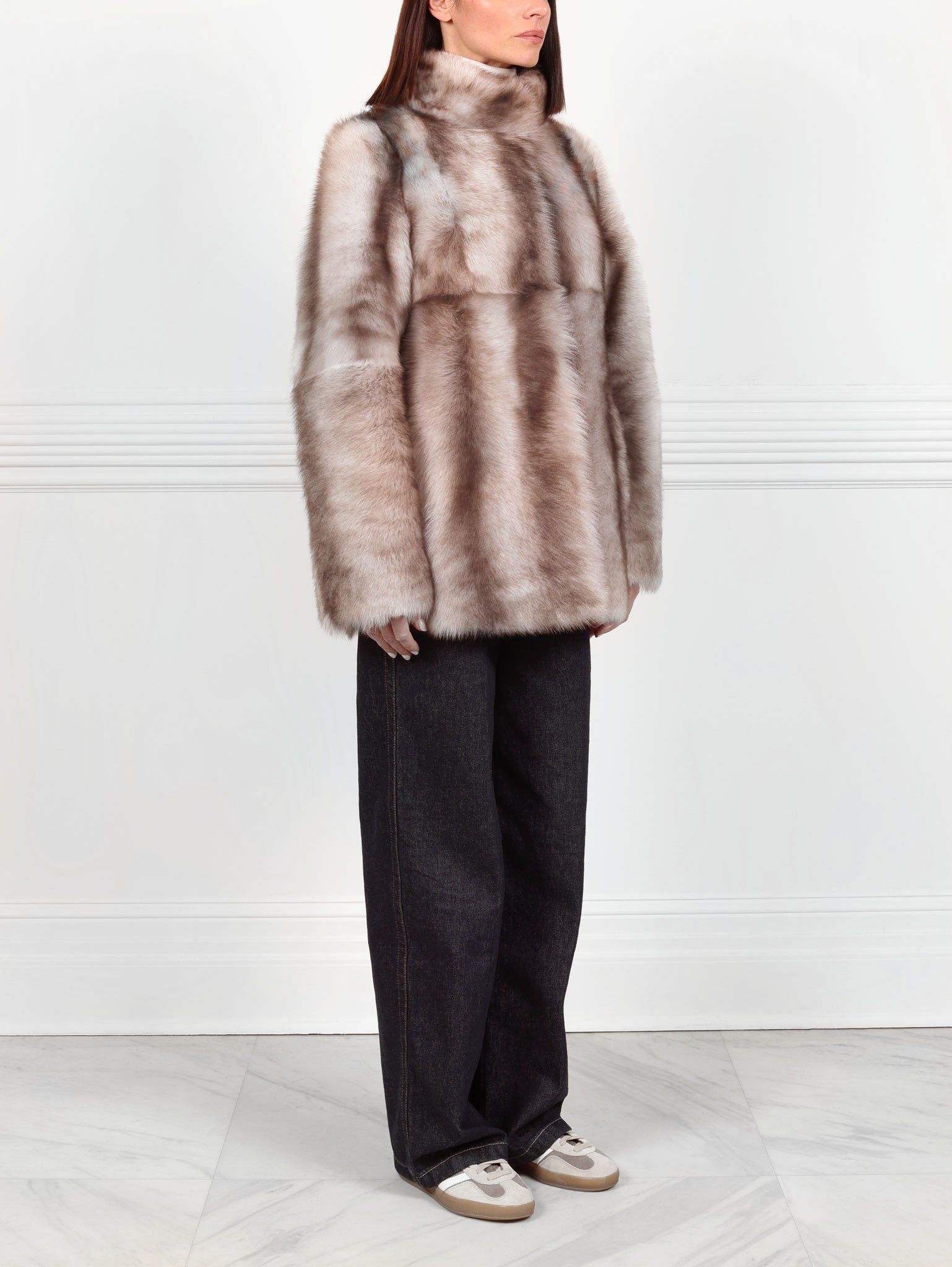 Chinchilla Dyed Shearling Coat