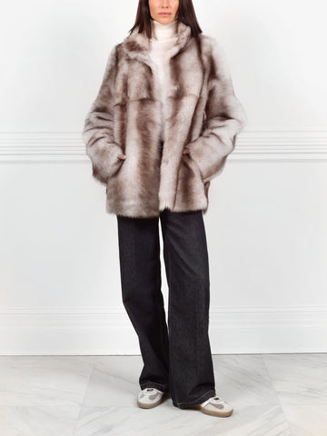 Chinchilla Dyed Shearling Coat