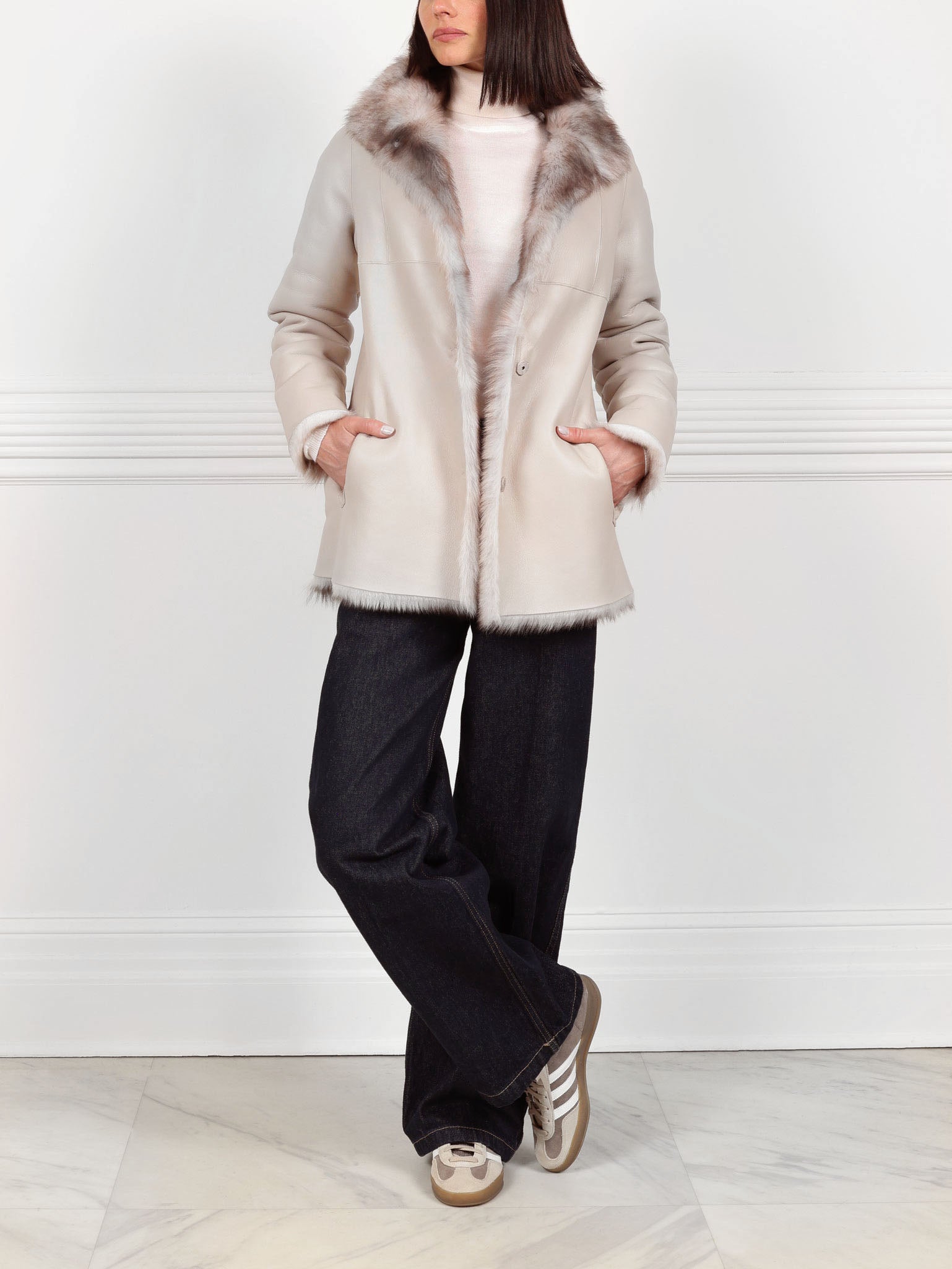 Chinchilla Dyed Shearling Coat