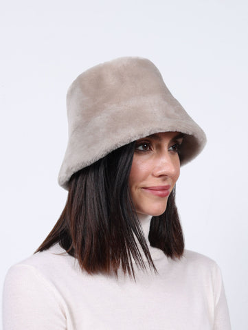 Merino Shearling Nappa Bucket Hat