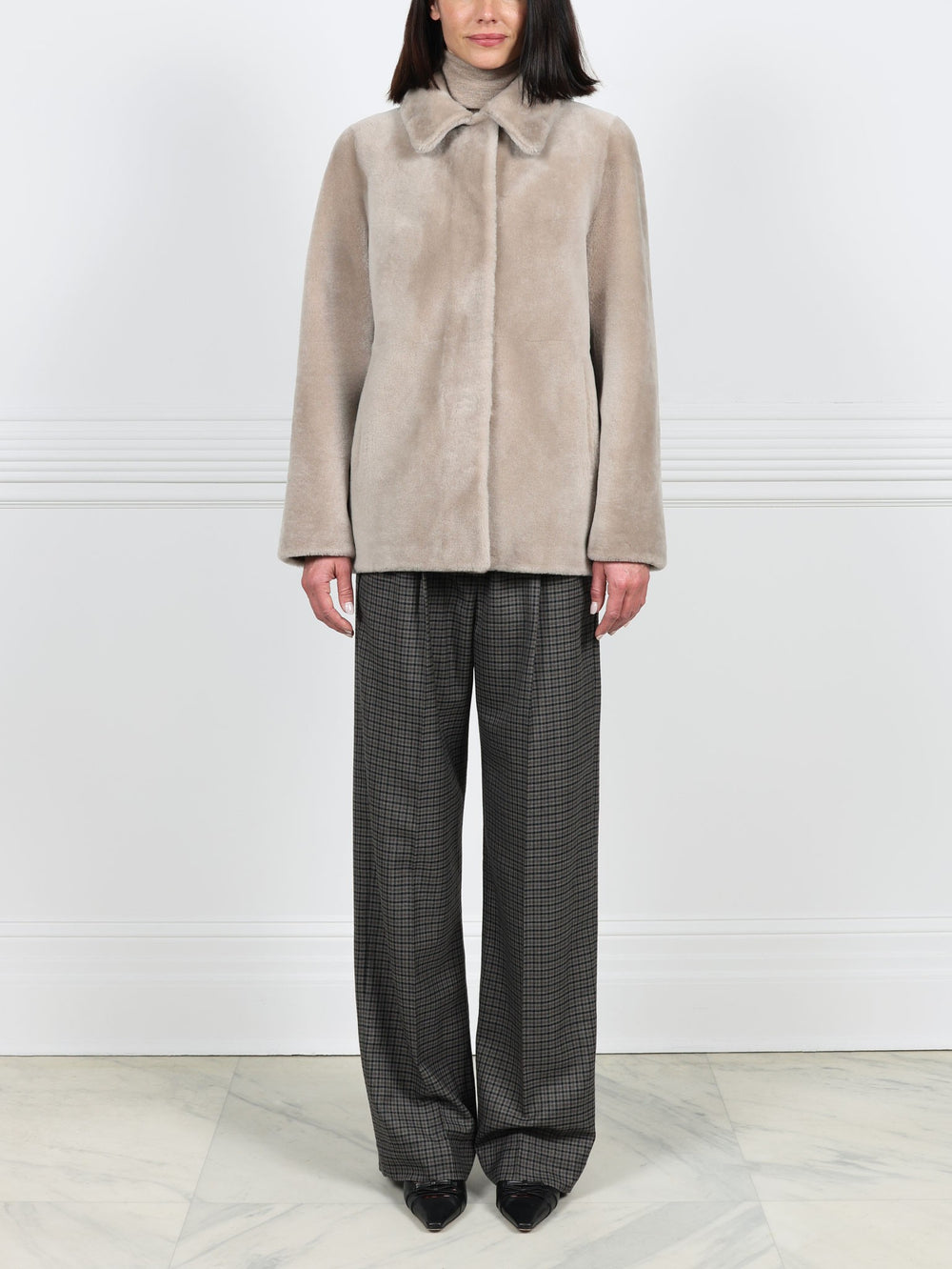 The Skye Shearling Jacket in Beige