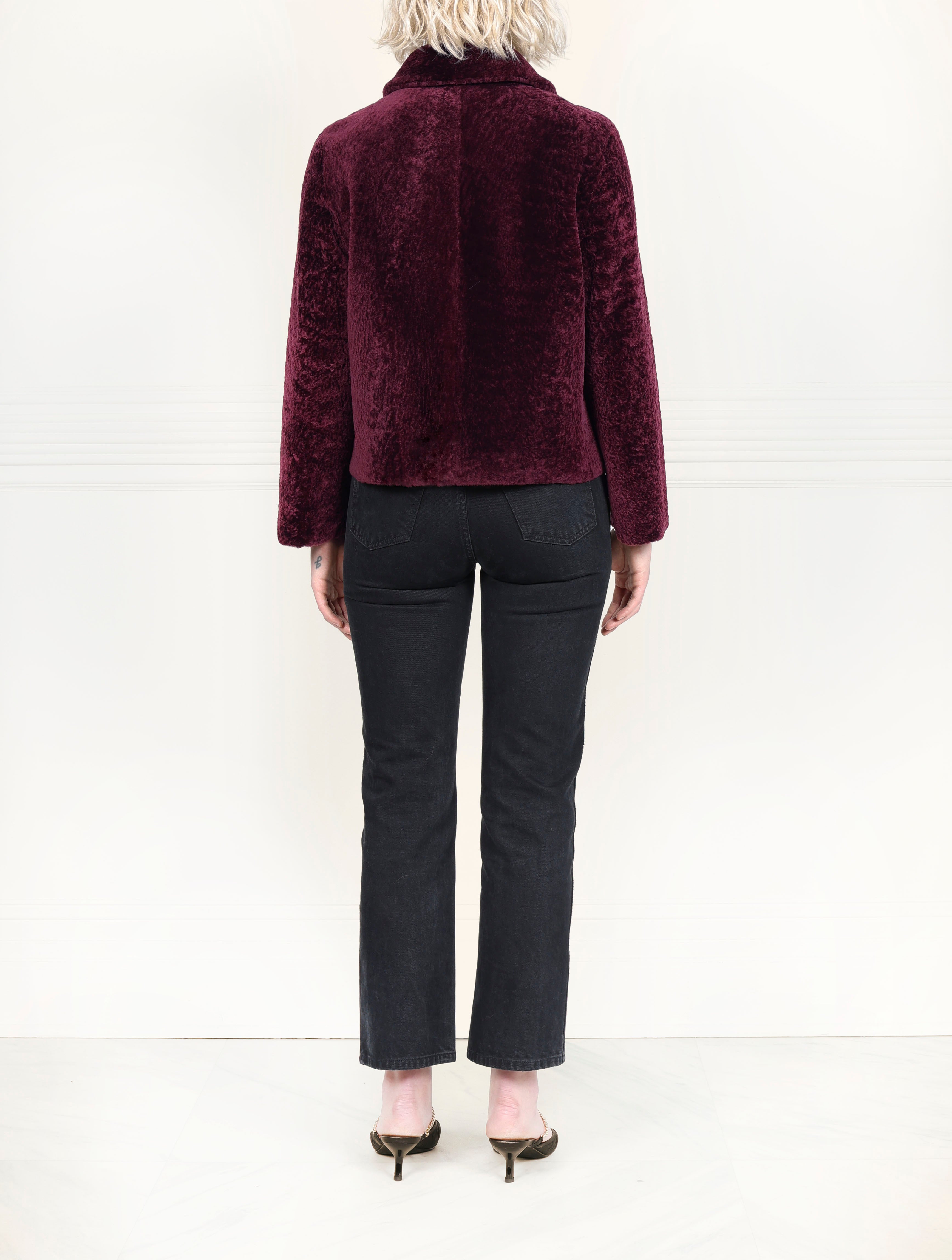 The Anastasia Reversible Crop Shearling Jacket