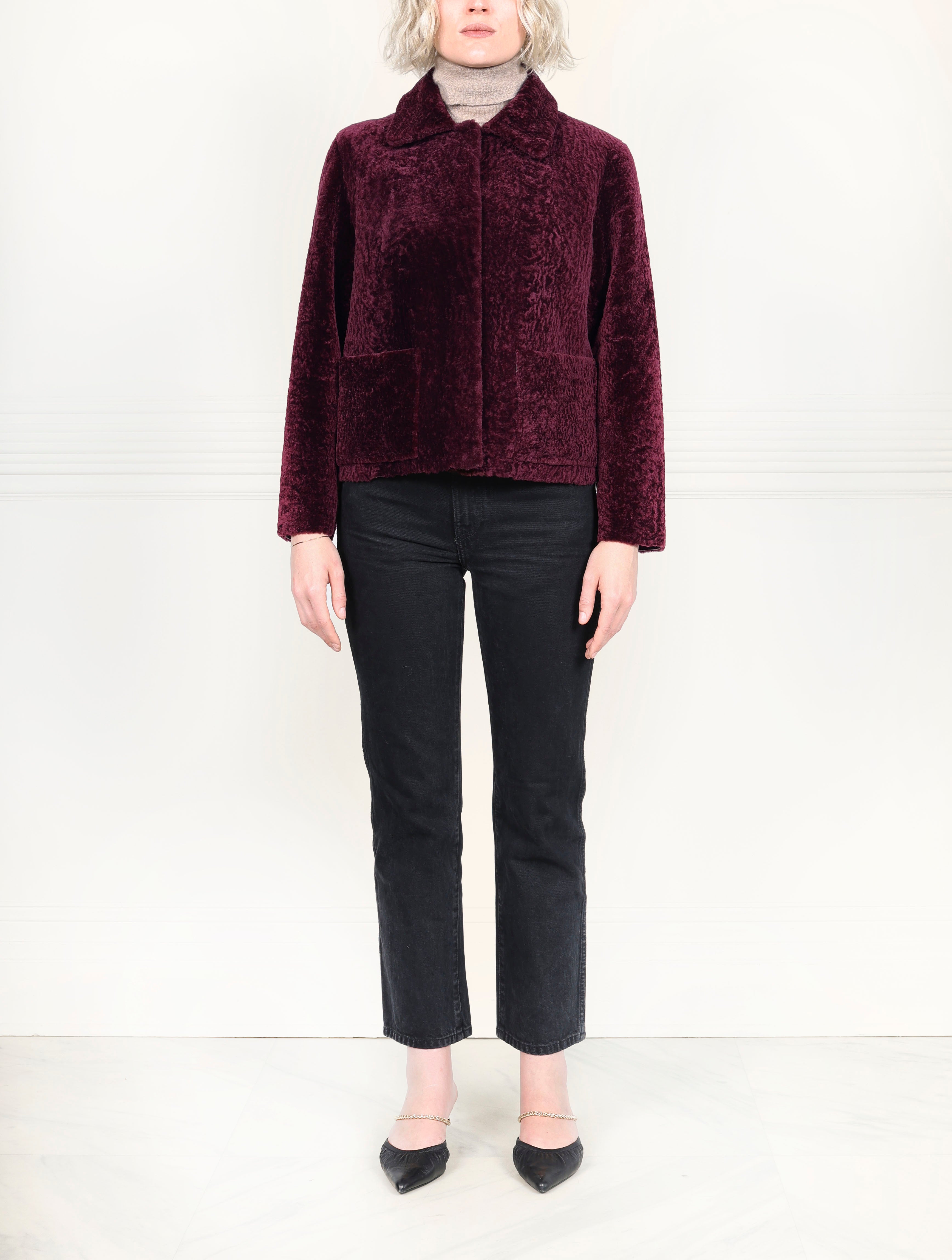 The Anastasia Reversible Crop Shearling Jacket