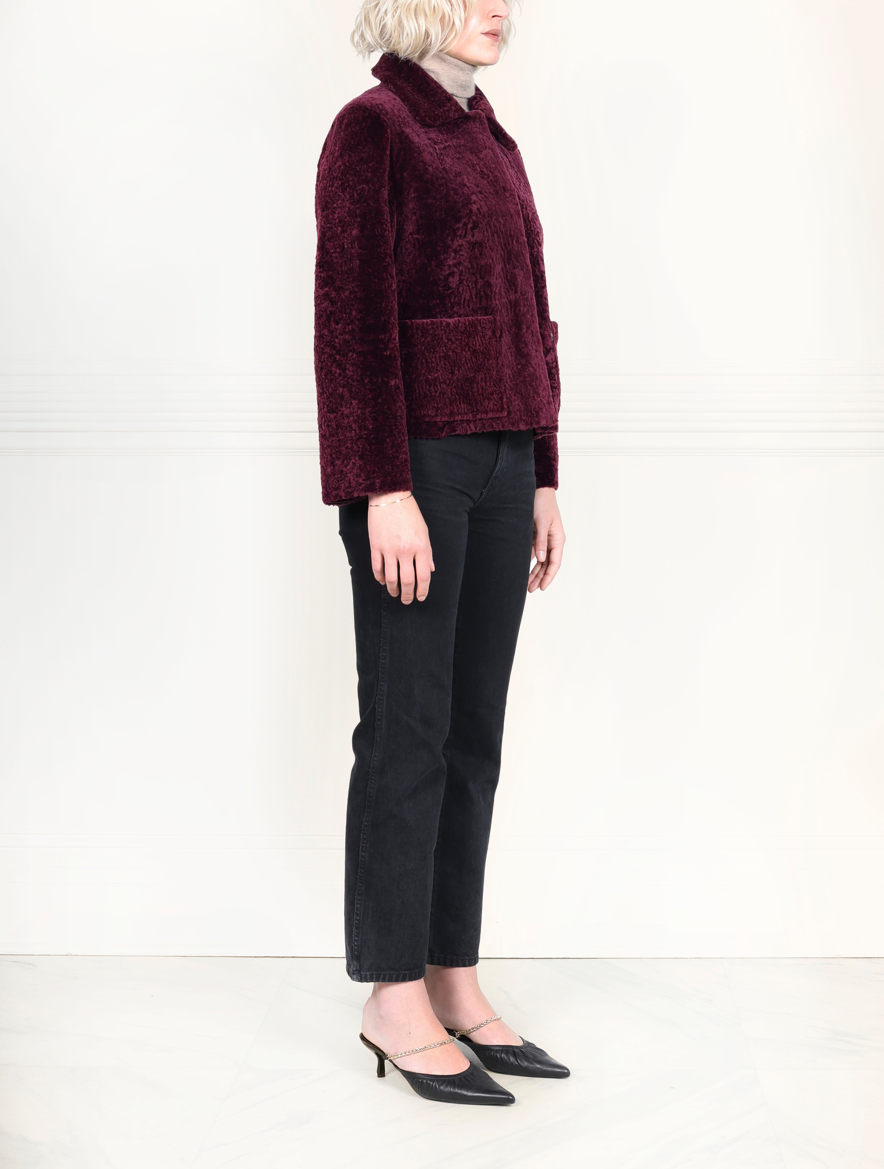 The Anastasia Reversible Crop Shearling Jacket
