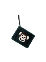 The Monkey Shearling Intarsia Wristlet