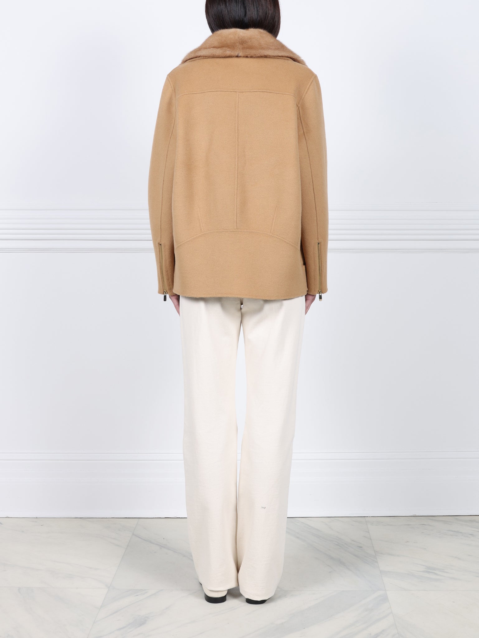 The Coyote Moon Double Face Jacket with Mink Trim