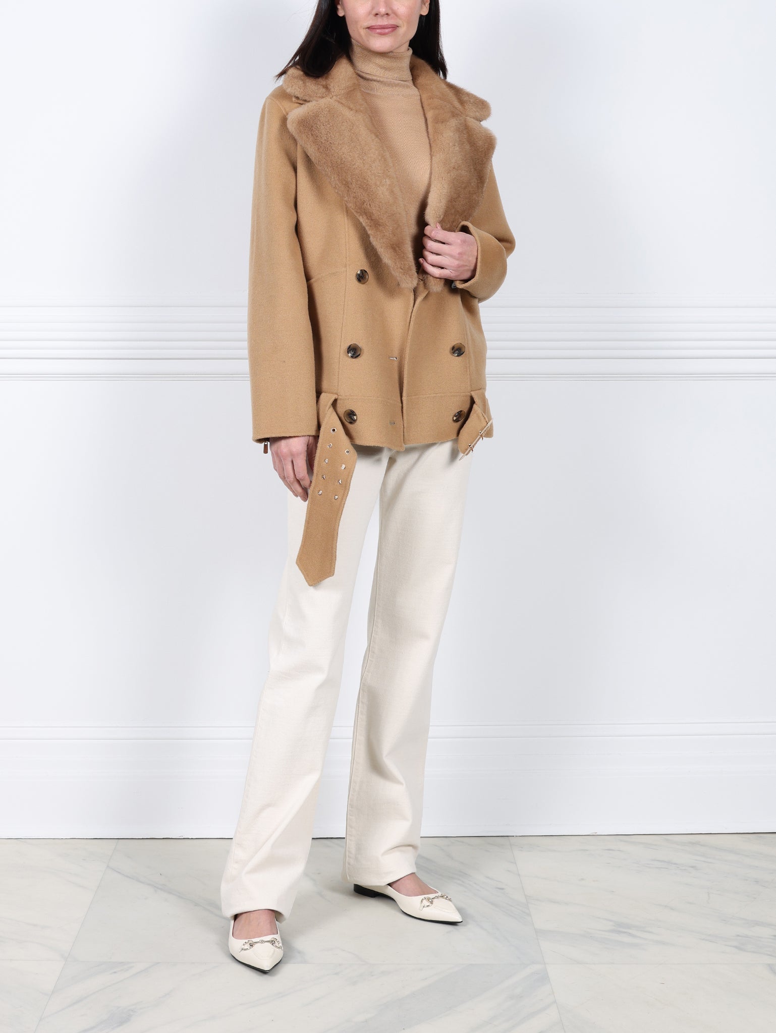 The Coyote Moon Double Face Jacket with Mink Trim