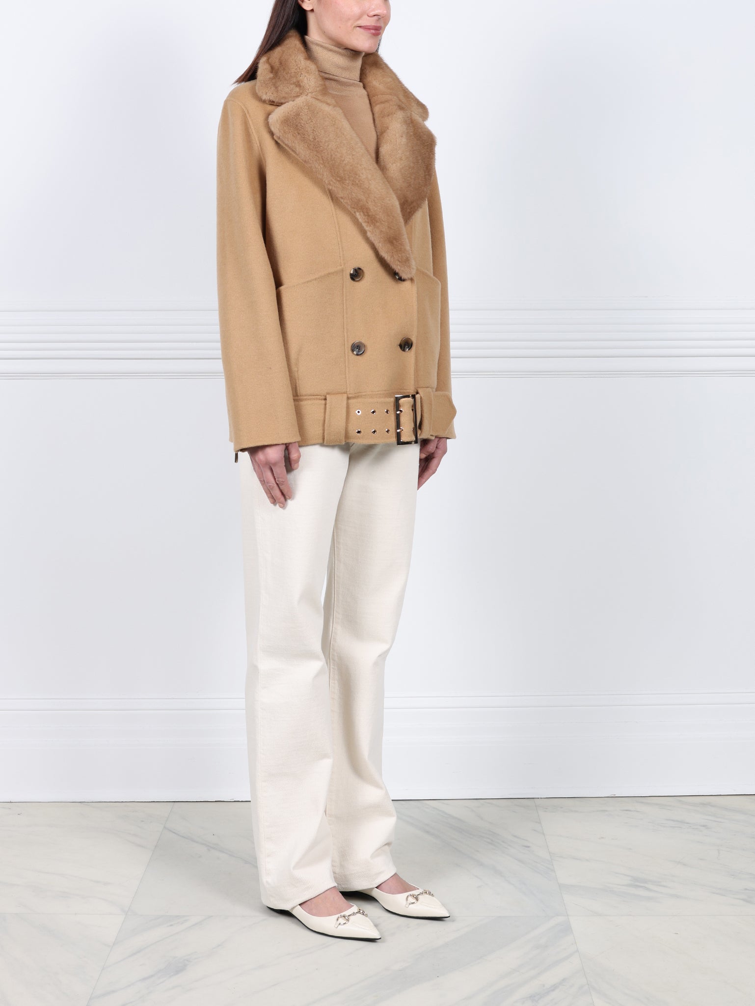 The Coyote Moon Double Face Jacket with Mink Trim