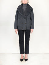 The Tracy Double Face Jacket with Mink Trim