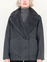 The Tracy Double Face Jacket with Mink Trim