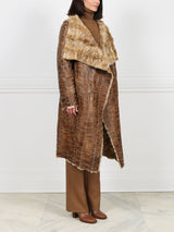 Drape Front Upcycled Sable Coat