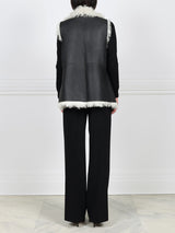 Drape Front Shearling Vest