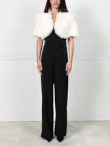 White Toscana Shearling Shrug