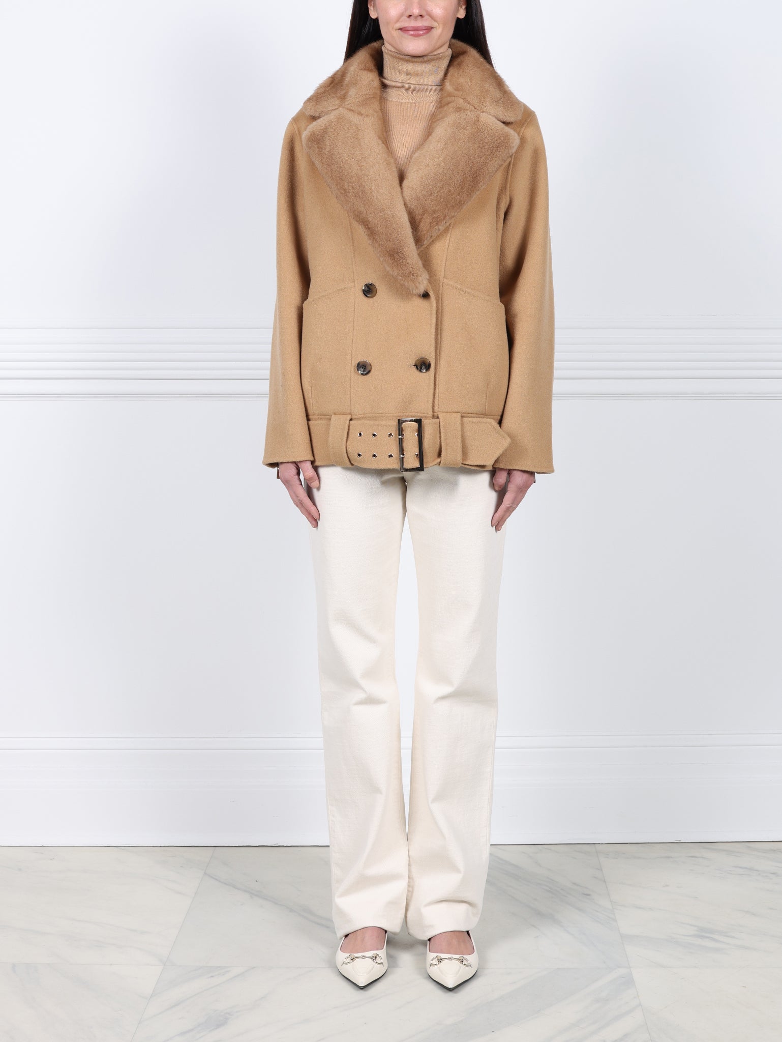 The Coyote Moon Double Face Jacket with Mink Trim