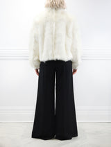 The Minnie Shearling Bomber Jacket in Ivory