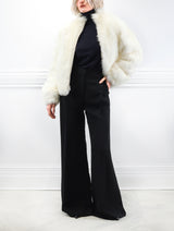 The Minnie Shearling Bomber Jacket in Ivory