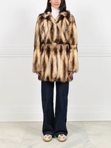 Fitch Fur Hooded Belted