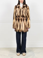 Fitch Fur Hooded Belted