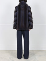 Mink Fur Jacket with Diagonal Sleeves