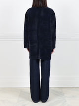 Sueded Sheared Mink Fur Coat