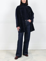 Sueded Sheared Mink Fur Coat
