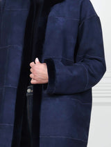 Sueded Sheared Mink Fur Coat