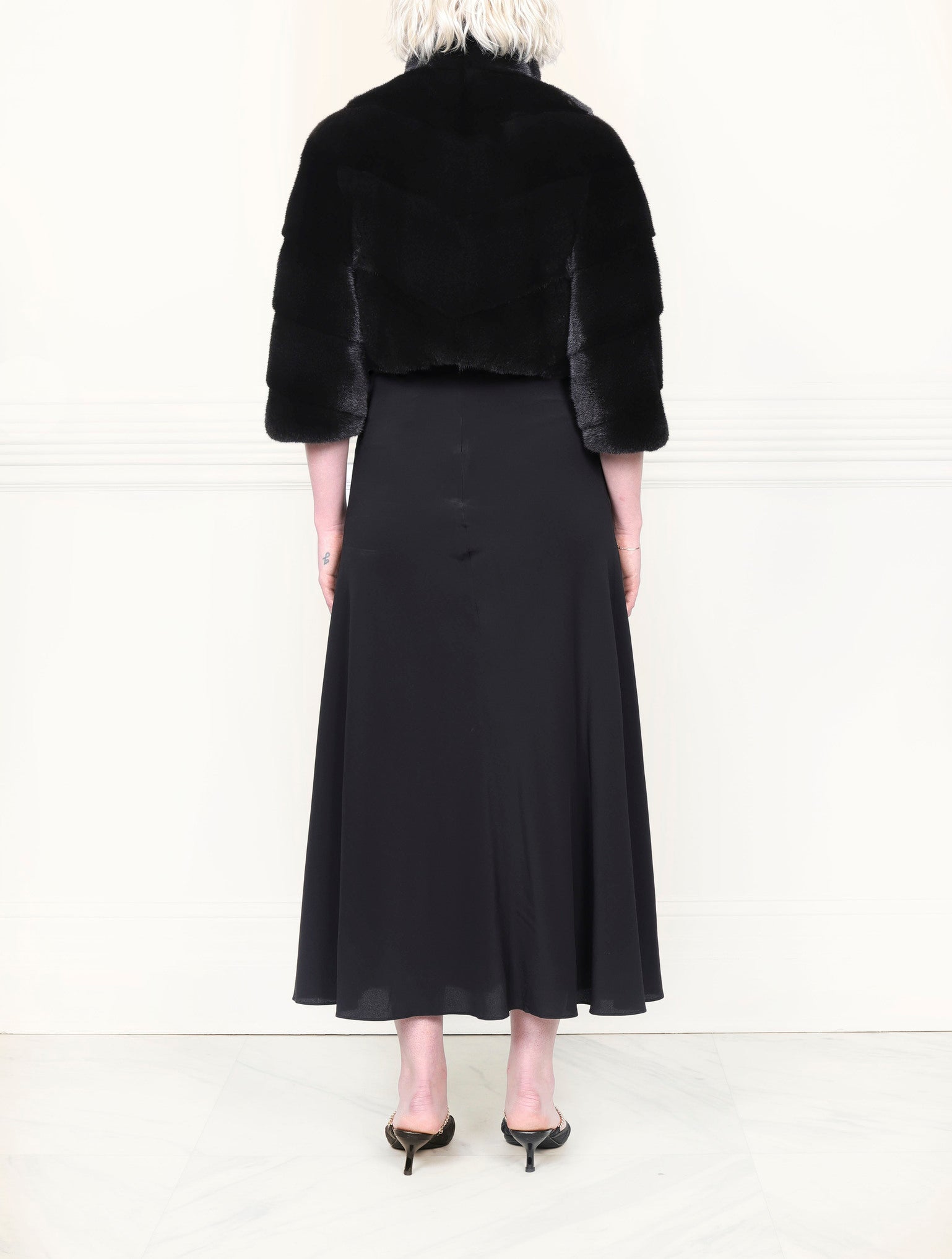 Diagonal Mink Fur Evening Jacket