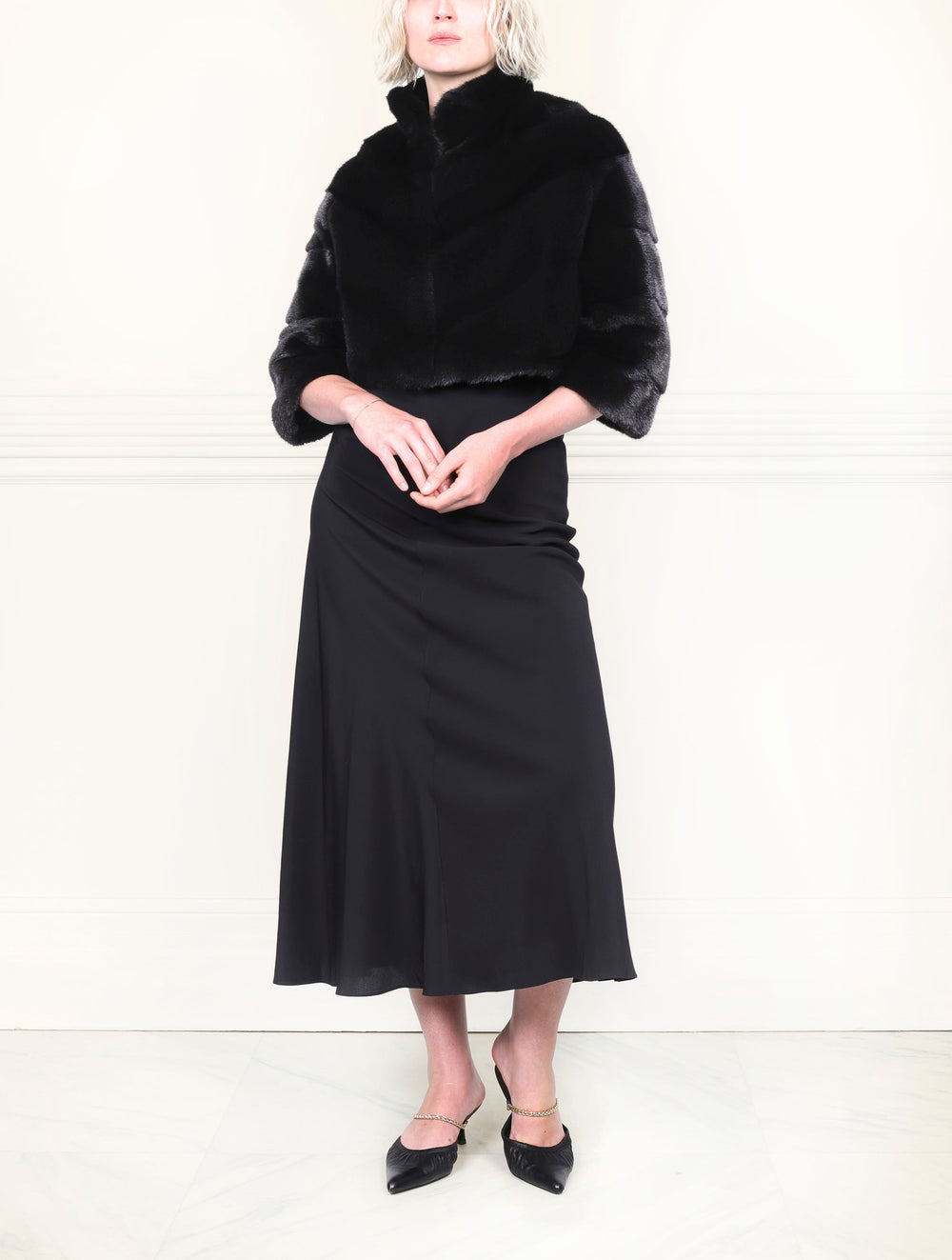 Diagonal Mink Fur Evening Jacket
