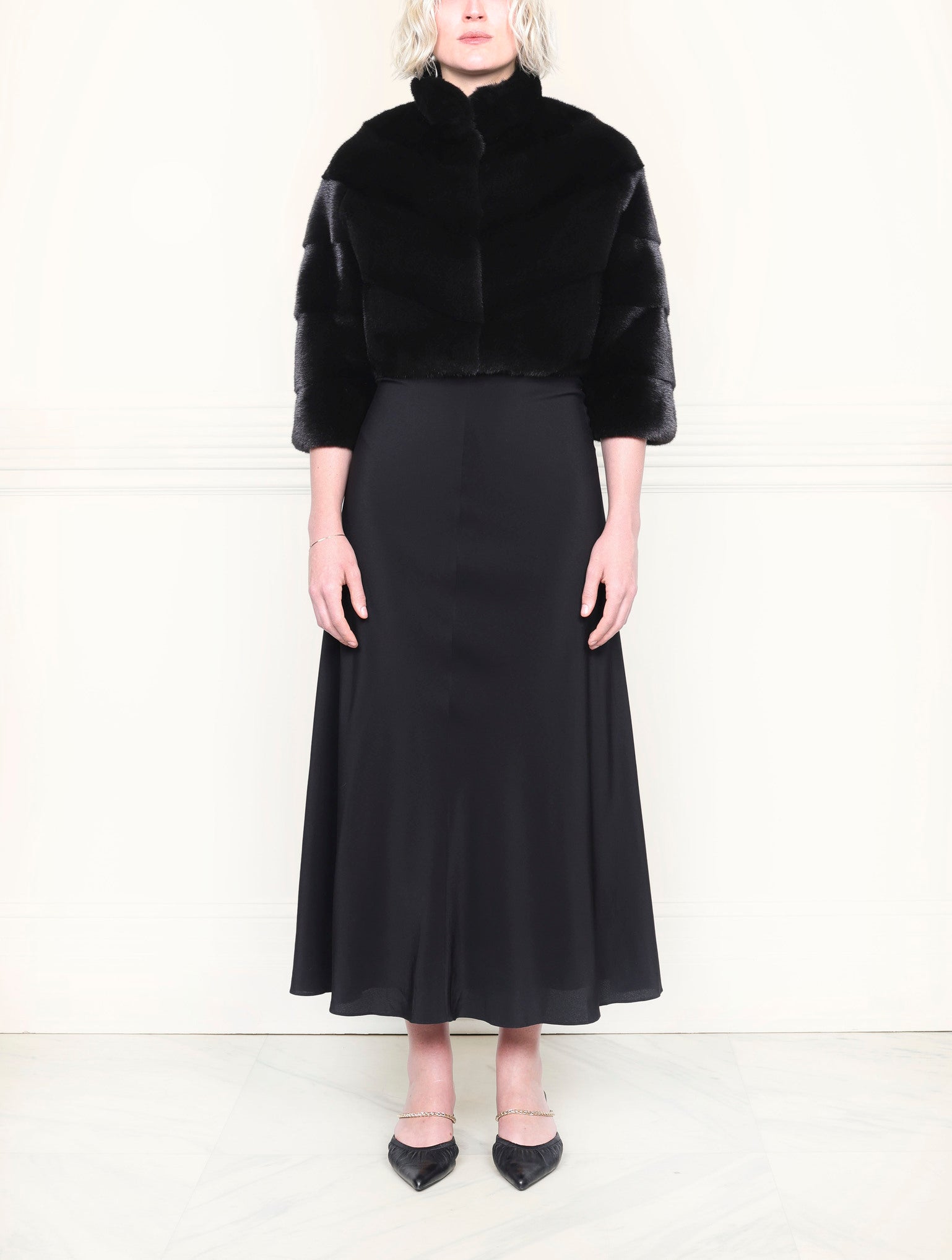 Diagonal Mink Fur Evening Jacket