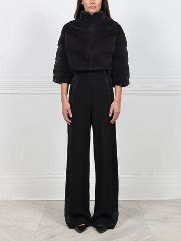 Diagonal Mink Fur Evening Jacket