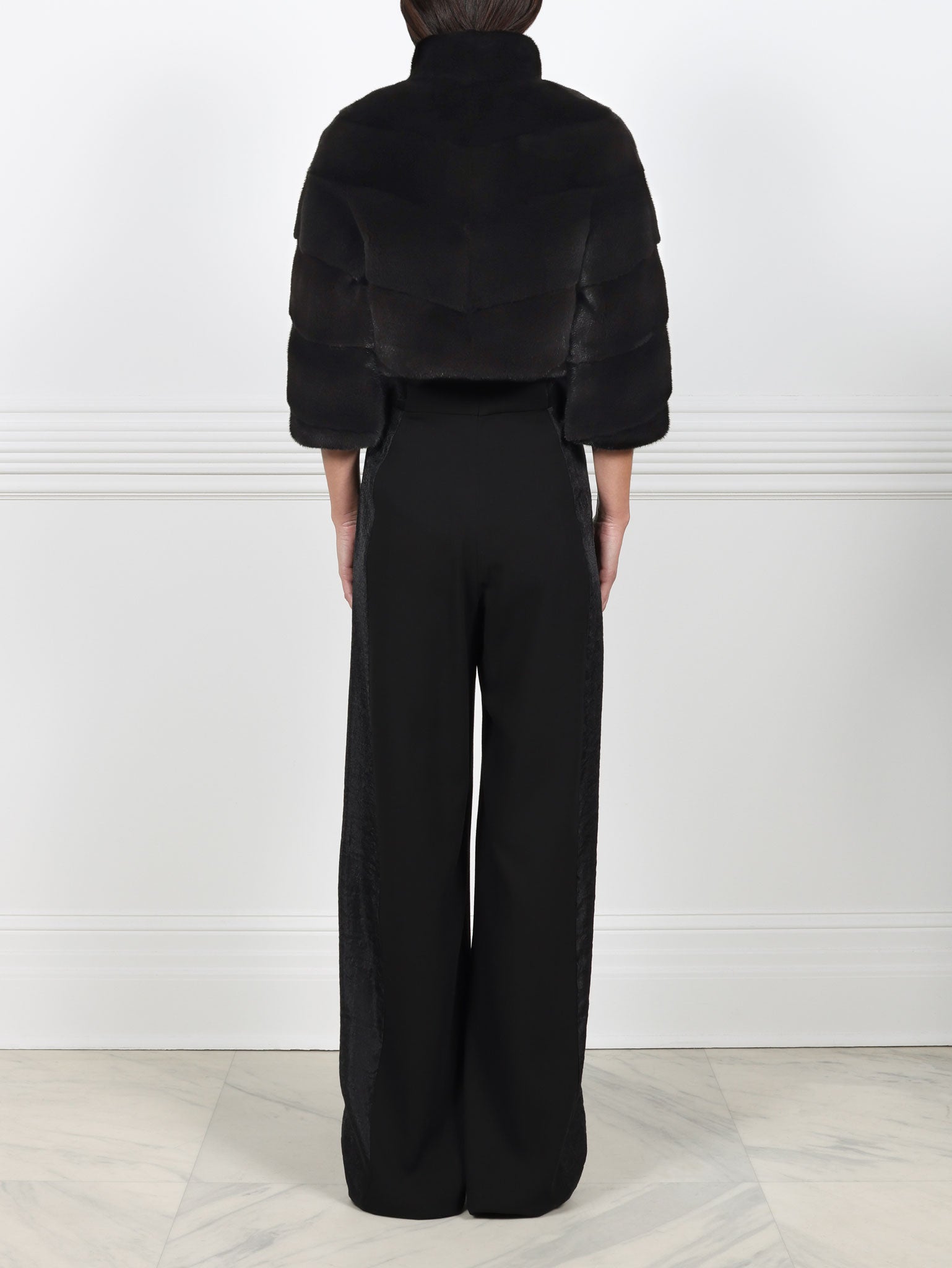 Diagonal Mink Fur Evening Jacket