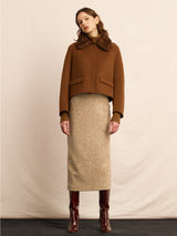 The Lylia Double Face Jacket with Mink Fur Collar