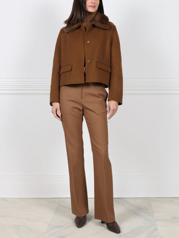 The Lylia Double Face Jacket with Mink Fur Collar